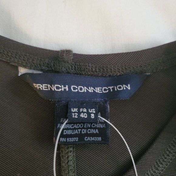 French Connection Women's T-Monique Stretch Cap Sleeve Dress Ebony/Soleil Size 8 - Picture 7 of 13